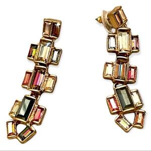 Stella & Dot Elegant Gold and Multicolor Earrings